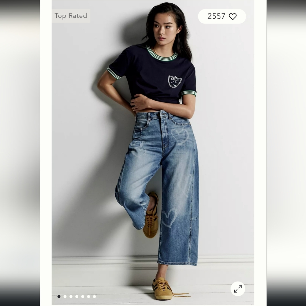 The Kenna Mid-Rise Heritage Barrel Jeans by Pilcro: Icon Edition HEART JEANS